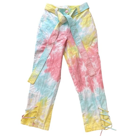 LOVESHACKFANCY Tao Pant Rainbow Radial Tie Dye Read Description - Picture 2 of 16